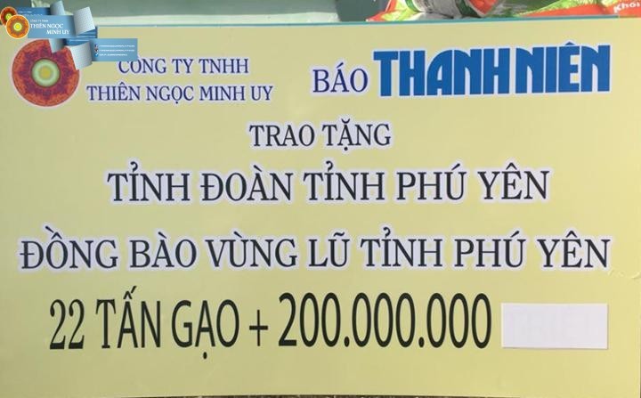 Thiên Ngọc Minh Uy ủng hộ 22 tấn gạo và 200 triệu đồng cho bà con vùng lũ tại tỉnh Phú Yên
